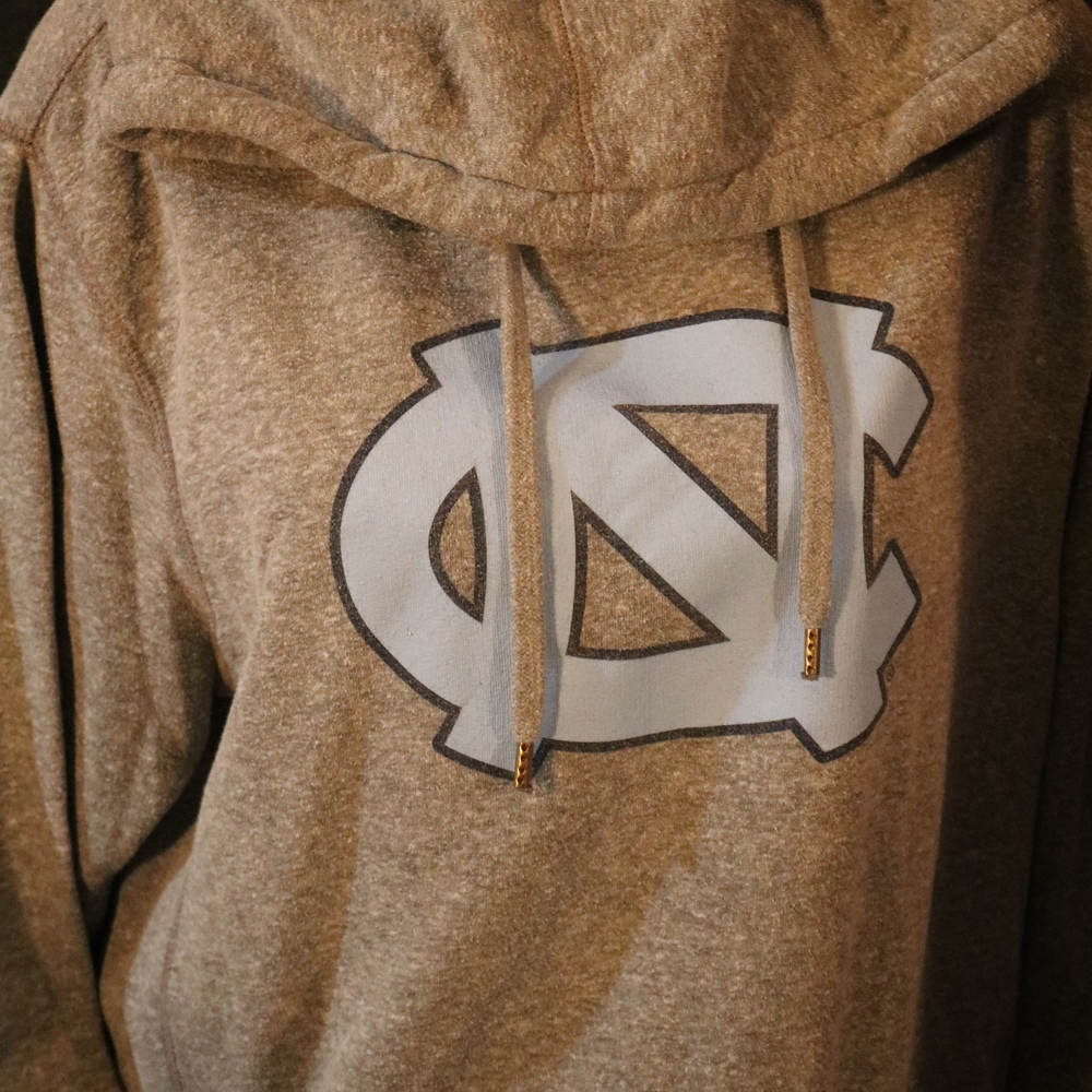 League Gray Hoodie with Blue Logo North Carolina